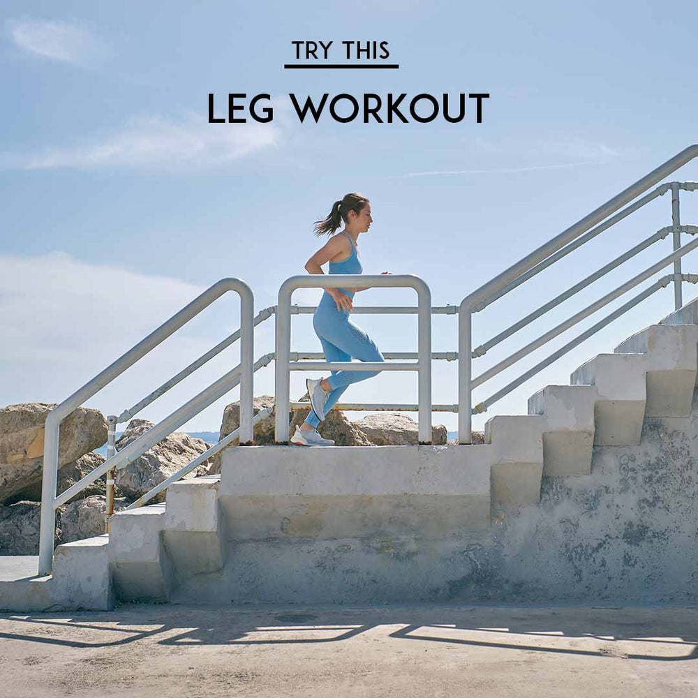 Leg workout on online stairs