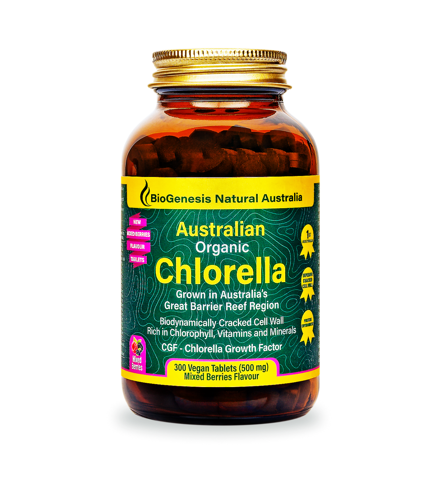 Australian Organic Chlorella Tablets - Mixed Berries, 300